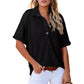 🌈New Product -✨2025 New Women's Waffle Knit Short Sleeve Tunic Henley Shirts
